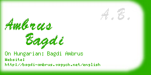 ambrus bagdi business card